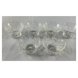 6 Press Cut Glass Tea Cups
