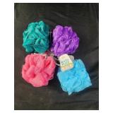 4 new bath puffs sponges