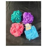 4 new bath puffs sponges