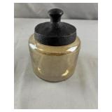 Lidded Shay Canister Amber Glass