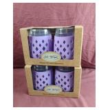 Silicone wrapped glassware. 2 sets. 2-17 fl. oz