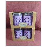 Silicone wrapped glassware. 2 sets. 2-17 fl. oz
