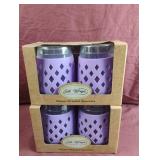Silicone wrapped glassware. 2 sets. 2-17 fl. oz