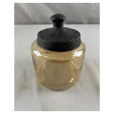 Lidded Shay Canister Amber Glass