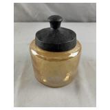 Lidded Shay Canister Amber Glass