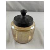 Lidded Shay Canister Amber Glass