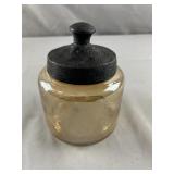 Lidded Shay Canister Amber Glass
