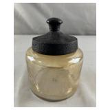 Lidded Shay Canister Amber Glass