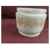 1970s Gemco Butterfly Gold Milk Glass Sugar Bowl