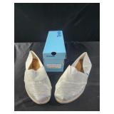Size 8 Trevie slide on shoes silver