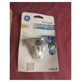 GE 50W halogen light bulb. 3 total