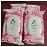Feminine wipes. Floral rain. 4-32 ct packs