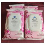 Feminine wipes. Floral rain. 4-32 ct packs