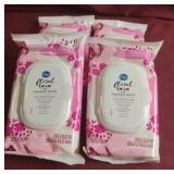 Feminine wipes. Floral rain. 4-32 ct packs