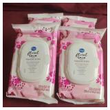 Feminine wipes. Floral rain. 4-32 ct packs