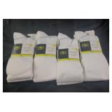 4 pks 2 ea size large white soccer socks