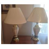 Set of ivory colored lamps 26" tall