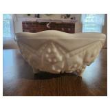 McKee Prescut Milk Glass Toltec Pattern Footed