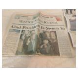 Vintage news papers including 42nd President Is