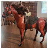Vintage 11" brown horse toy