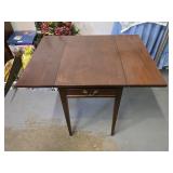 Drop Leaf Table w/Drawer & Contents 31"W 24"D