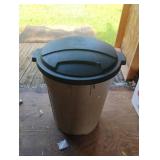 Cornerstone plastic trash can with lid 24" tall
