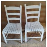 2 dining room chairs. One sits 17.5" and the