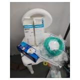 Shower seat, air cast ankle, cervical collar,