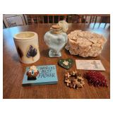 Small Cup dispenser, brooches,  small round box,