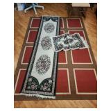 63x90 bottom rug, needs cleaning, rug runner