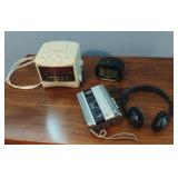 Alarm clocks and a cassette player with head