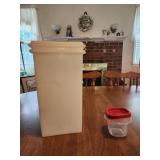 Tupperware container and small Rubbermaid