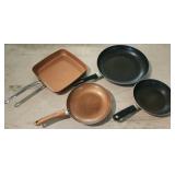 Red copper pan, frying pans