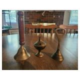 Brass bells and brass incense burner