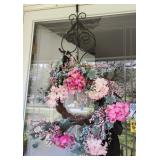 Metal door hanger and wreath