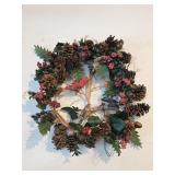 Handmade Wreath w/ Birds16"x 16"