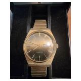 Mens armitron goldtone stretch band watch