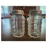 Anchor Hocking clear glass salt and pepper