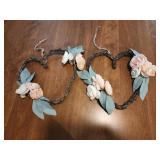 10" wall decor, twigs and faux flowers