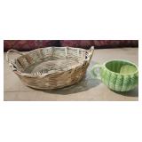 Asparagus soup mug and basket