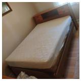 Vintage bed 74 x 54 with wood head board 37" tall