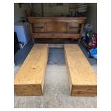 King Size Bookcase Headboard w/ Under Bed Storage