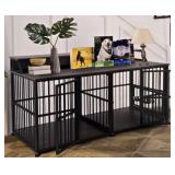 Large Double Dog Crate - believed to be about 72"W