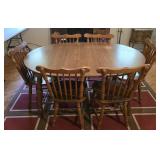Solid Wood Dining Table w/ 6 Chairs