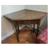 48x30x36 vintage corner table with drawer