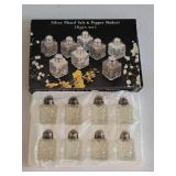 8pc Silver Plated Salt & Pepper Shakers