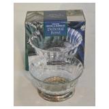 Silver plate & Crystal Pedistsl Bowl 4?" wide