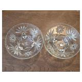 Two Crystal Cut Bowls 6ï¿½"