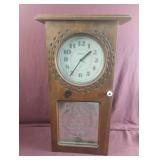Vintage Spartus Quartz floral punch tin wall