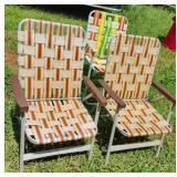 3 aluminum foldable outdoor chairs 18.5 x 34 x 17